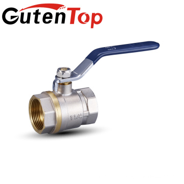 Guten top low Price PN-40 full port female brass ball valves with long level SS handle